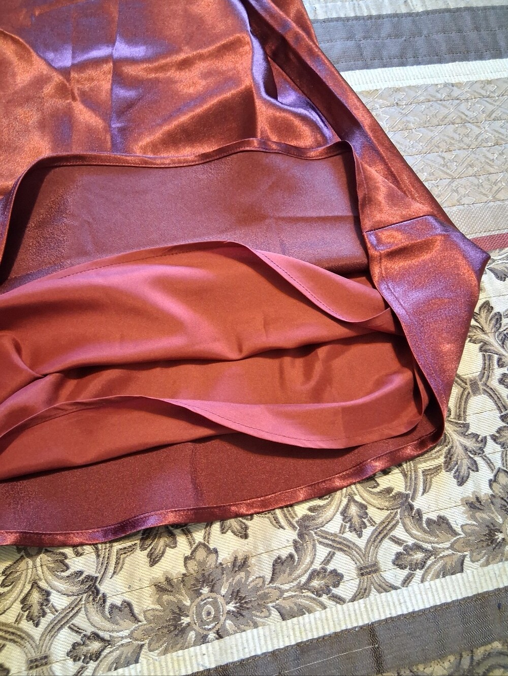 Birdy Grey Lisa Satin Slip Dress Cowlneck Cabernet XS Bridesmaid Elegant Whimsy - Picture 12 of 16